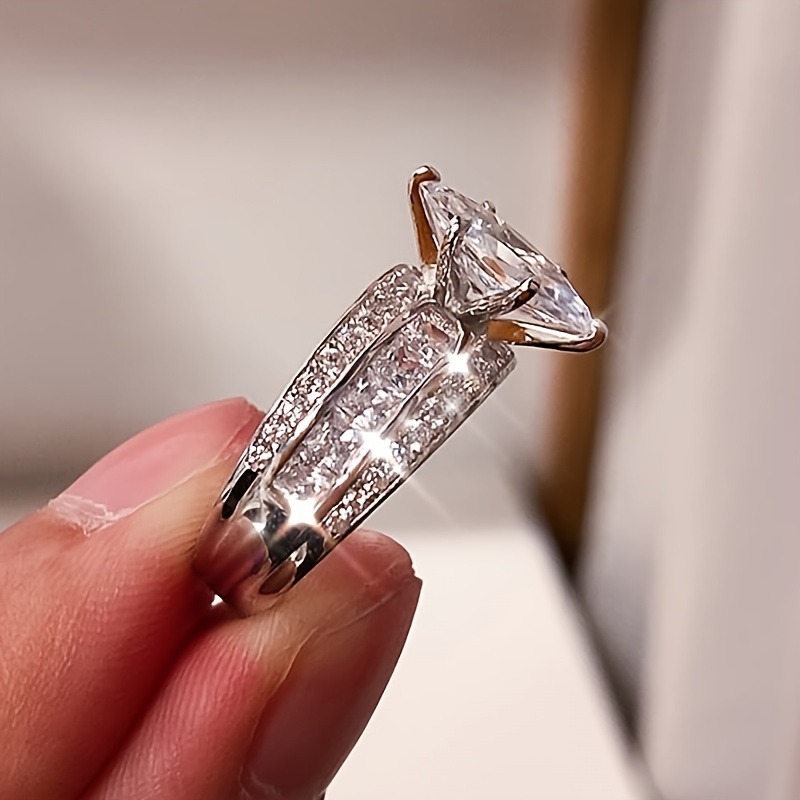 Sophisticated Copper Horse Eye CZ Bridal Ring